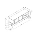  Monarch I 2738 60"L TV Stand - White/Black Metal with Storage IMAGE 4