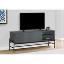  Monarch I 2739 60"L TV Stand - Grey/Black Metal with Storage IMAGE 1