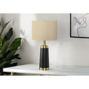 Monarch I 9623 28"H Table Lamp - Black Metal/Beige Shade IMAGE 1