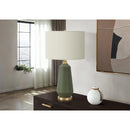 Monarch I 9624 26"H Table Lamp - Green Ceramic/Ivory Shade IMAGE 1
