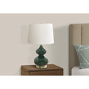 Monarch I 9768 24"H Table Lamp - Green Glass/Ivory Shade IMAGE 2