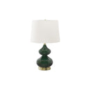 Monarch I 9768 24"H Table Lamp - Green Glass/Ivory Shade IMAGE 3