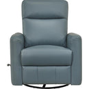  Mazin Furniture Figaro 9658BUE-1G Swivel Glider Recliner - Blue IMAGE 2