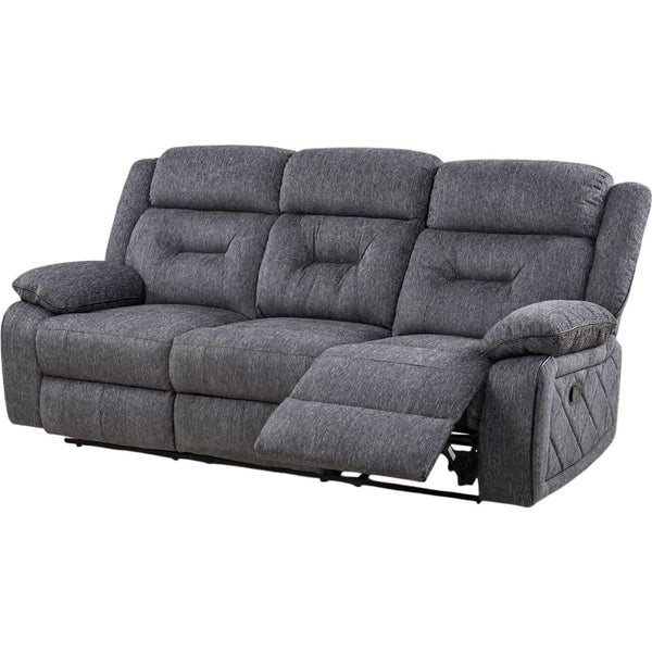 Minhas Furniture Malden Reclining Fabric Sofa MALDEN-S Reclining Sofa - Midnight IMAGE 1