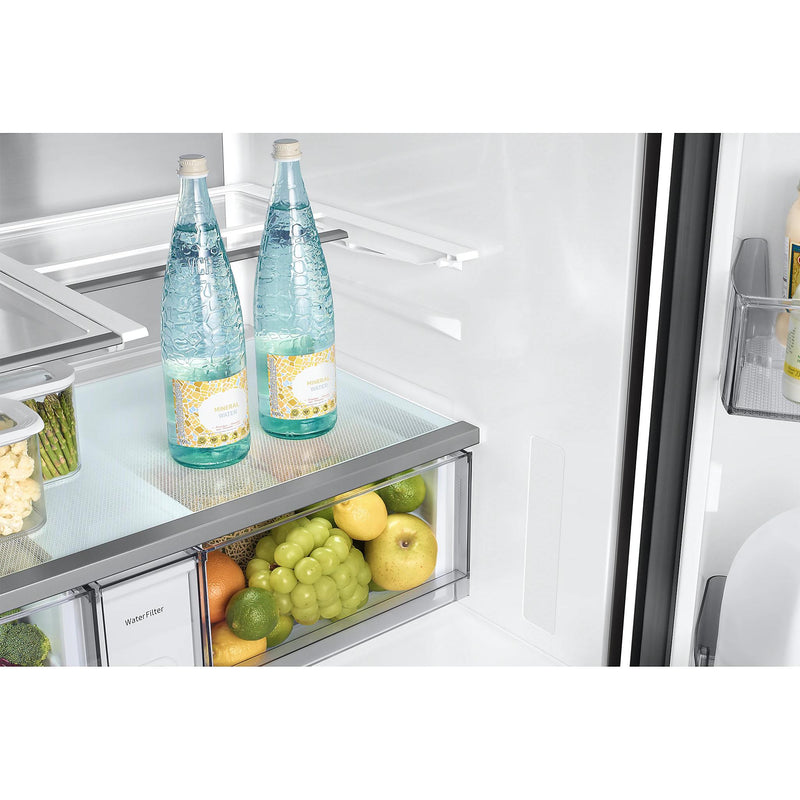 Samsung 36 Inch 23 Cu.Ft. Bespoke AI Counter Depth 4-Door French Door Refrigerator RF90F23BECRAA IMAGE 12