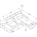  Monarch 8644N15 Sleeper Sectional - Grey IMAGE 2