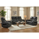  Primo International Heritage Power Reclining Leather Match Sofa Colton 73879 Power Reclining Sofa - Black IMAGE 3