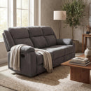  Primo International Cortland Reclining Fabric Sofa Cortland Manual Motion Sofa - Grey IMAGE 1