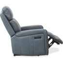  Primo International Heritage Power Swivel Rocker Leather Match Recliner Cavron Power Swivel Rocker Recliner - Blue IMAGE 6