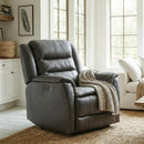  Primo International Heritage Power Leather Match Recliner with Wall Recline Carter Power Glider Recliner - Milano Granite IMAGE 14