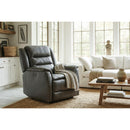  Primo International Heritage Power Leather Match Recliner with Wall Recline Carter Power Glider Recliner - Milano Granite IMAGE 15