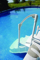 Swimming pool ladder with 2 ramps