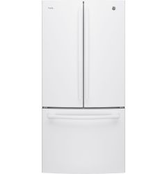 Réfrigérateur à portes françaises , 33 pouce largeur, Certifié ENERGY STAR, capacité 24.8 pi³, blanc (GE/PNE25NGLKWW/)