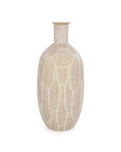 Vase beige de 16'' à motifs de plume (ATTIT/C1898/)
