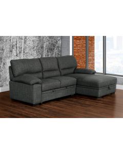 Sofa avec chaise longue (PRIMO/TESSARO/RUSSELL CHARCOAL)