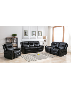 Sofa Inclinable (MAZIN/99927BLK-3/LEATHER GEL NOIR)