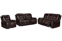 Sofa inclinable (PRIMO/LANE-S/LEATH/GEL/BRUN)