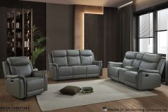 Causeuse inclinable avec console (MAZIN/99840N-GY-LC/CUIR COMBO GRIS)
