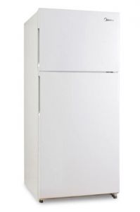 réfrigérateur avec congélateur supérieur de 30 po, capacité de 18 pi³, porte réversible, blanc (MIDEA/MRT18S4AWW/BLANC)