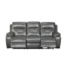 Sofa motorisé inclinable en cuir (MAZIN/99951P-GRY-3/COMBO CUIR)