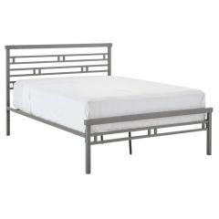 Base de lit en métal argenté grand lit (BRANC/ORSON-QUEEN/)