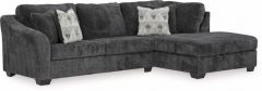 Sofa chaise longue tissu gris foncé (ASHLE/3550417-66/BIDDEFORD)