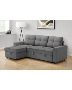 Sofa-lit/chaise longue avec rangement (MONARCH / 8A14-956 - GRIS FONCE)