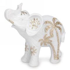 Décoration éléphant blanc et or (ATTITUDES IMPORT / KB1712)