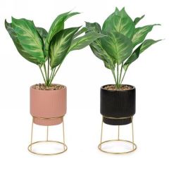 Plante artificiel en pot sur pied doré (ATTITUDES IMPORT / LH5111)