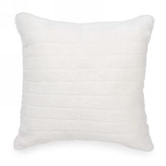 Coussin en fausse fourrure blanc cassé  (ATTITUDES IMPORT / LH6412)