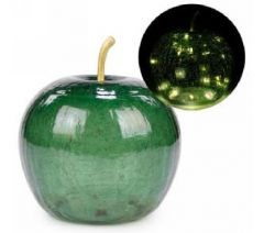 Décoration pomme verte en verre illuminé (ATTIT/LH7403)