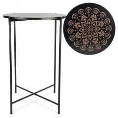 Table noir à motif mandala 24" (ATTITUDES IMPORT / LH6883)