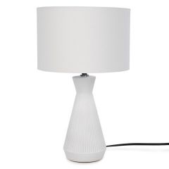 Lampe de table blanche, base en céramique strié (ATTIT/JX1049)