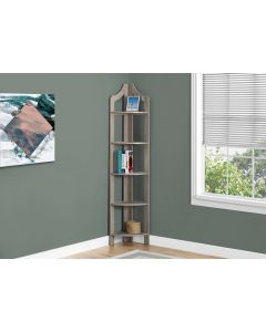 ETAGERE - 72"H / TAUPE FONCE EN COIN (MONARCH/I 2418)