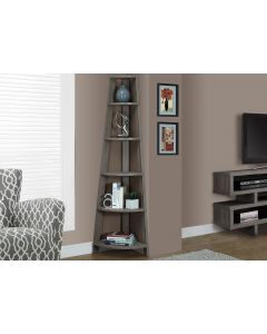 ETAGERE - 72"H / TAUPE FONCE EN COIN (MONARCH/I 2497)