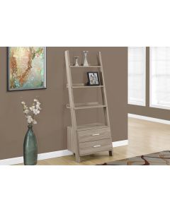 ETAGERE - 69"H / BIBLIOTHEQUE AVEC 2 TIROIRS TAUPE FONCE (MONARCH/I 2538)