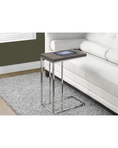 TABLE D'APPOINT - TAUPE FONCE AVEC CHROME (MONARCH/I 3253)