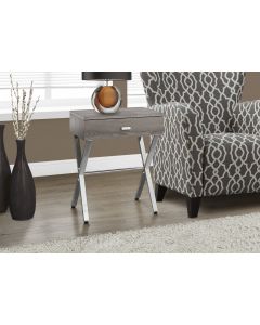 TABLE D'APPOINT - 24"H / TAUPE FONCE / METAL CHROME (MONARCH/I 3263)