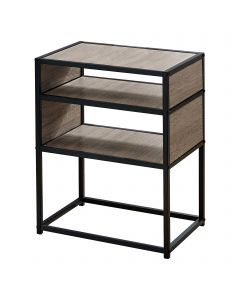 TABLE D'APPOINT - 22"H / TAUPE FONCE / METAL NOIR  (MONARCH/I 3507)