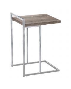 TABLE D'APPOINT - 25"H / TAUPE FONCE / METAL CHROME (MONARCH/I 3638)