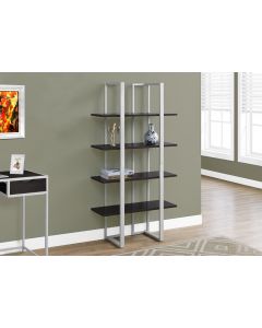 ETAGERE - 60"H / CAPPUCCINO / METAL ARGENT (MONARCH/I 7239)