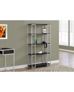 ETAGERE - 60"H / CAPPUCCINO / METAL ARGENT (MONARCH/I 7243)