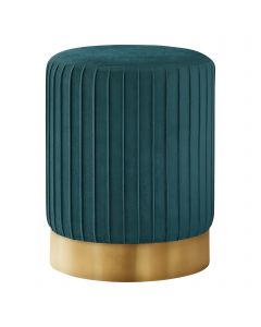 POUF - VELOUR TURQUOISE / BASE METAL OR (MONARCH/I 9019)