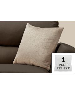COUSSIN - 18"X 18" / VELOUR FLEURIE TAUPE / 1PC (MONARCH/I 9254)