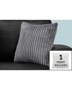 COUSSIN - 18"X 18" / STYLE COTELEE ULTRA DOUX GRIS / 1PC (MONARCH/I 9352)